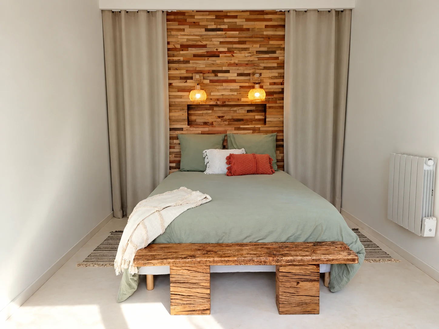 Une chambre élégante et paisible, idéale pour un séjour à deux.